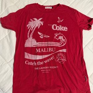 The Laundry Room Red Coca-Cola Graphic OVERSIZED Tee. Size S